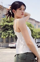 John Galt White Woven Cami Top
