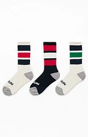 Pacsun 3 Pack Varsity Stripe Crew Socks