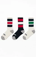 PacSun 3 Pack Varsity Stripe Crew Socks