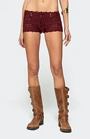 Edikted Kelani Crochet Shorts