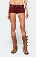 Edikted Kelani Crochet Shorts