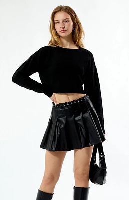 Glamorous Faux Leather Grommet Mini Skirt