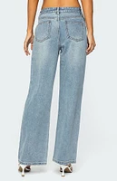Edikted Ery Wide Leg Mid Rise Jeans