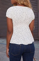 John Galt White & Black Blair Short Sleeve Top