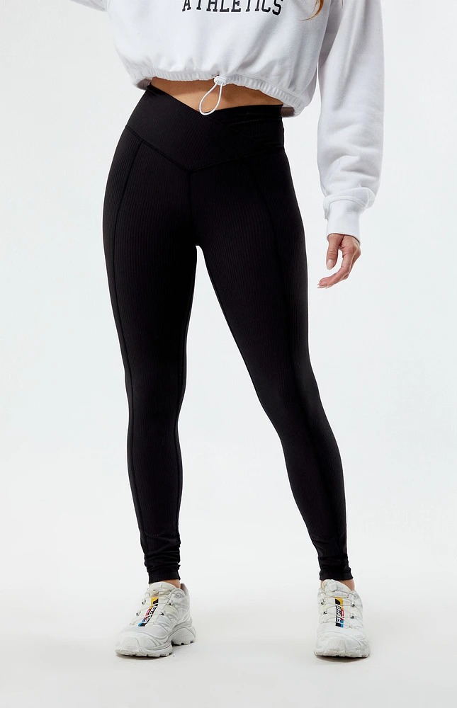 Active Ribbed Crossover Yoga Pants