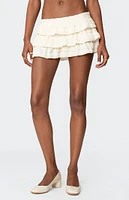 Edikted Margaux Textured Ruffle Mini Skort