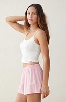 Beverly and Beck Lace Trim Linen Shorts