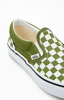 Vans Kids Green & White Checker Classic Slip-On Shoes