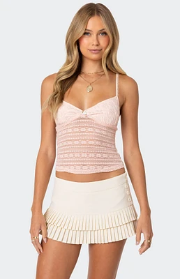 Edikted Tuesday Textured Lace Tank Top