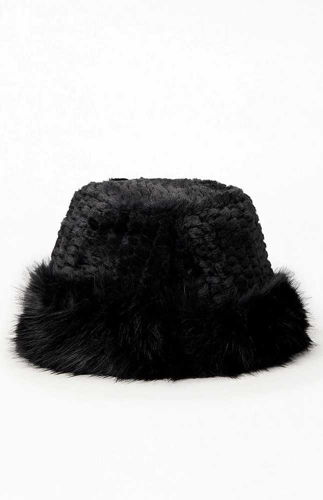 PacSun Textured Faux Fur Bucket Hat