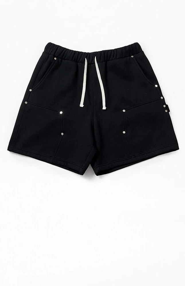 Pacsun Black Carpenter Baggy Sweat Shorts