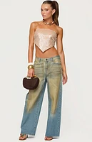 Edikted Sequin Backless Triangle Top