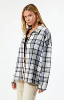 LA Hearts Oversized Boyfriend Flannel Shirt