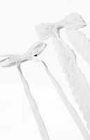 LA Hearts 4 Pack Lace & Grosgrain Barrettes