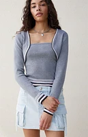 Beverly and Beck Striped Knit Bolero