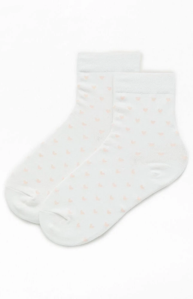 John Galt White & Pink Heart Socks