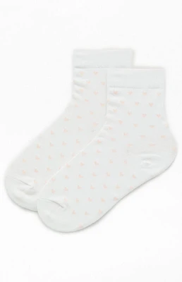 John Galt White & Pink Heart Socks