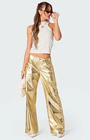 Edikted Rochelle Low Rise Metallic Jeans