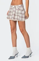 Edikted Roni Plaid Pleated Mini Skirt