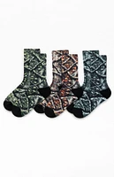 PacSun 3 Pack Camo Tree Crew Socks