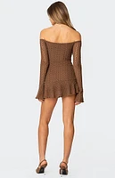 Edikted Mya Off Shoulder Textured Mini Dress