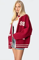 Edikted 98 Varsity Zip Up Sweater