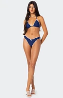 Edikted Golden Ruffle Edge Bikini Bottom