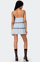 Edikted Angelica Tiered Ribbon Mini Dress