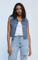 Levi's Medium Blue Ripped Denim Vest