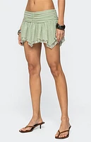 Edikted Asymmetric Layered Lace Mesh Mini Skort