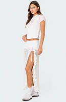 Edikted Ruffled Sheer Lace Maxi Skort