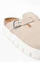 Birkenstock Women's Suede Boston Chunky Clog Warm Sand