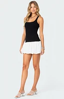 Edikted Contrast Bubble Skirt Ribbed Mini Dress