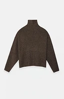 Fear of God Essentials Brown Heavy Waffle Knit Turtleneck Sweater