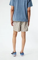 Pacsun Flower Stripe 4.5" Swim Trunks