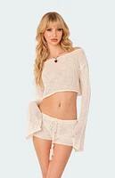 Riya Off Shoulder Knitted Crop Top