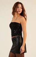 LA Hearts Bow Sequin Tube Top