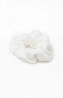 White Ribbed Hair Scrunchie