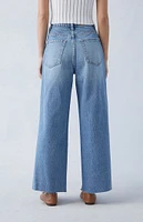 PacSun Eco Medium Indigo Ripped Cropped Wide Leg Jeans