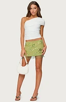 Edikted Fold Over Ruched One Shoulder Top