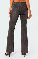 Edikted Tatum Washed Low Rise Flare Jeans