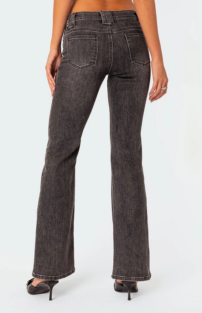 Tatum Washed Low Rise Flare Jeans