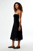 WEWOREWHAT Ribbed Cotton Midi Dress