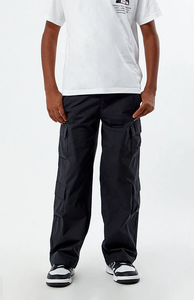 Pacsun Kids Stretch Black Porter Baggy Cargo Pants