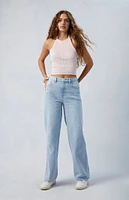 PacSun Cali Light Indigo Ripped Baggy Boyfriend Jeans