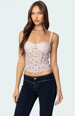 Edikted Drew Sheer Lace Cupped Corset