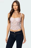 Edikted Drew Sheer Lace Cupped Corset