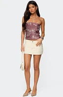 Edikted Zelda Bead and Sequin Strapless Top
