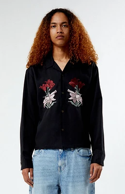 PacSun Silver Lake Embroidered Long Sleeve Camp Shirt