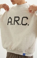 A.R.C. Oatmeal Vintage Wash Heavyweight Fleece Crew Neck Sweatshirt